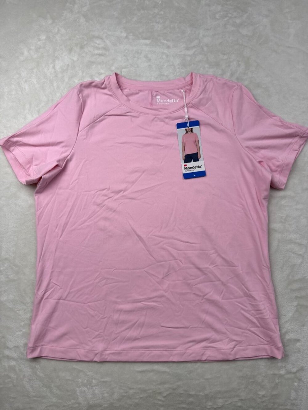 Mondetta Womens Active Short Sleeve Tee In Pink - Size L